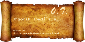 Orgonik Tomázia névjegykártya